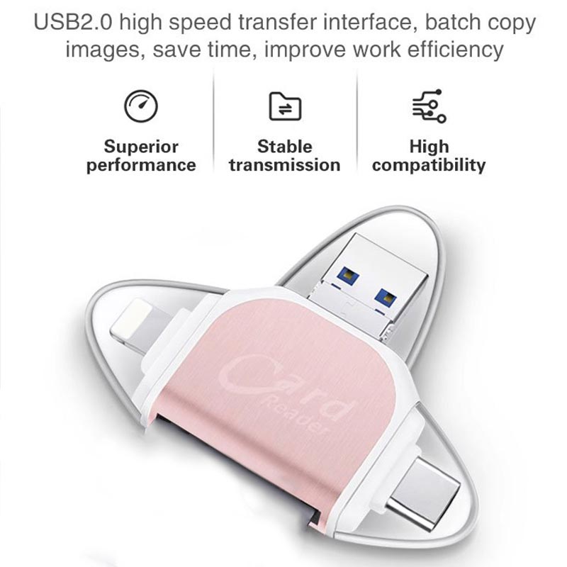 Multi-Port 4 in1 Universal SD TF-kortläsare