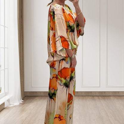 🌸💃Elegant set med blommönster i vattenfärg i två delar