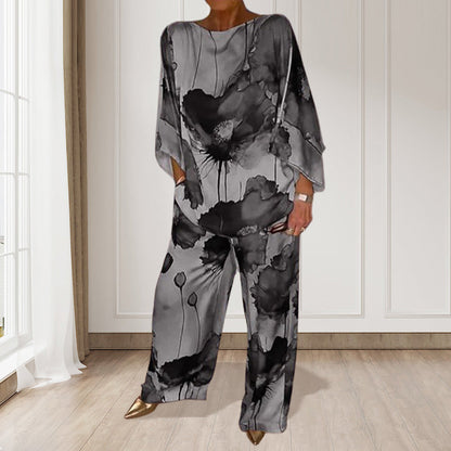 🌸💃Elegant set med blommönster i vattenfärg i två delar