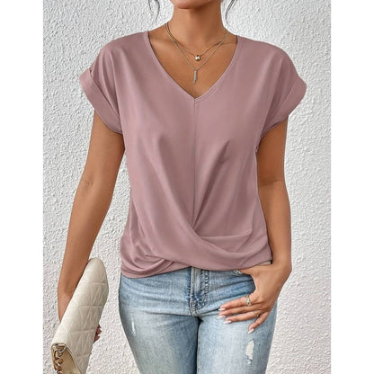 Solid T-shirt med serape-ringning