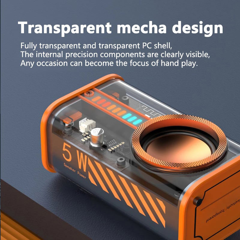 Transparent trådlös Mecha Bluetooth-högtalare