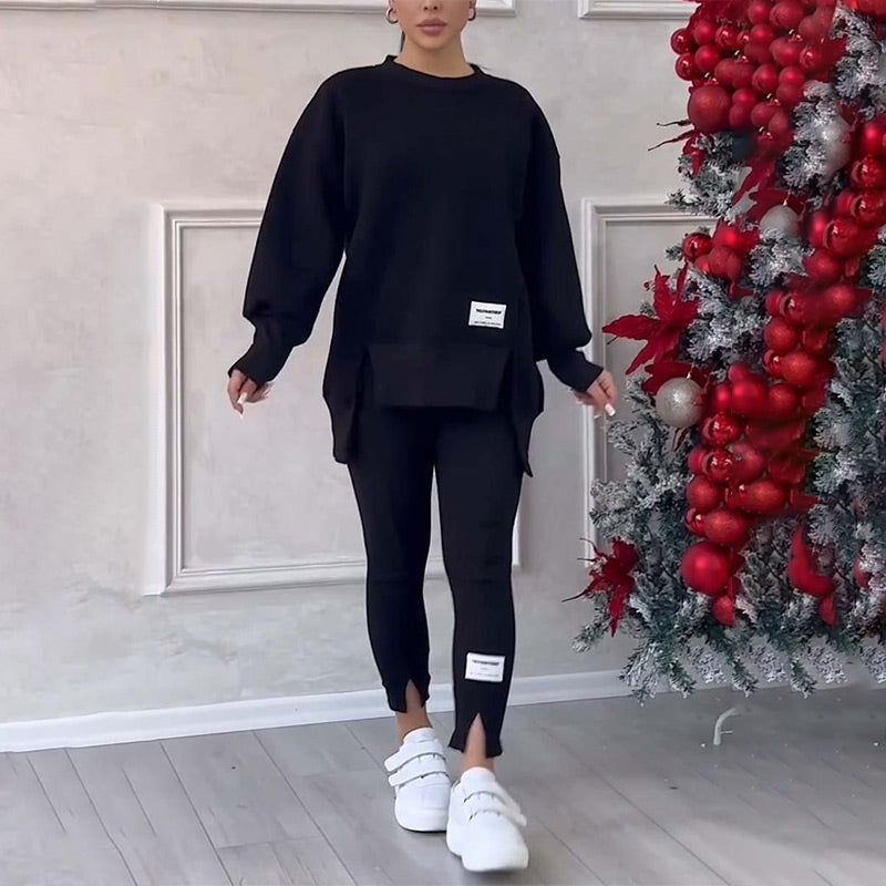👚 50% RABATT NU! ✨ Avslappnat Set med Sweatshirt och Leggings för Kvinnor - Mjukt och Andas Material för Vardag och Träning 🏃‍♀️💫