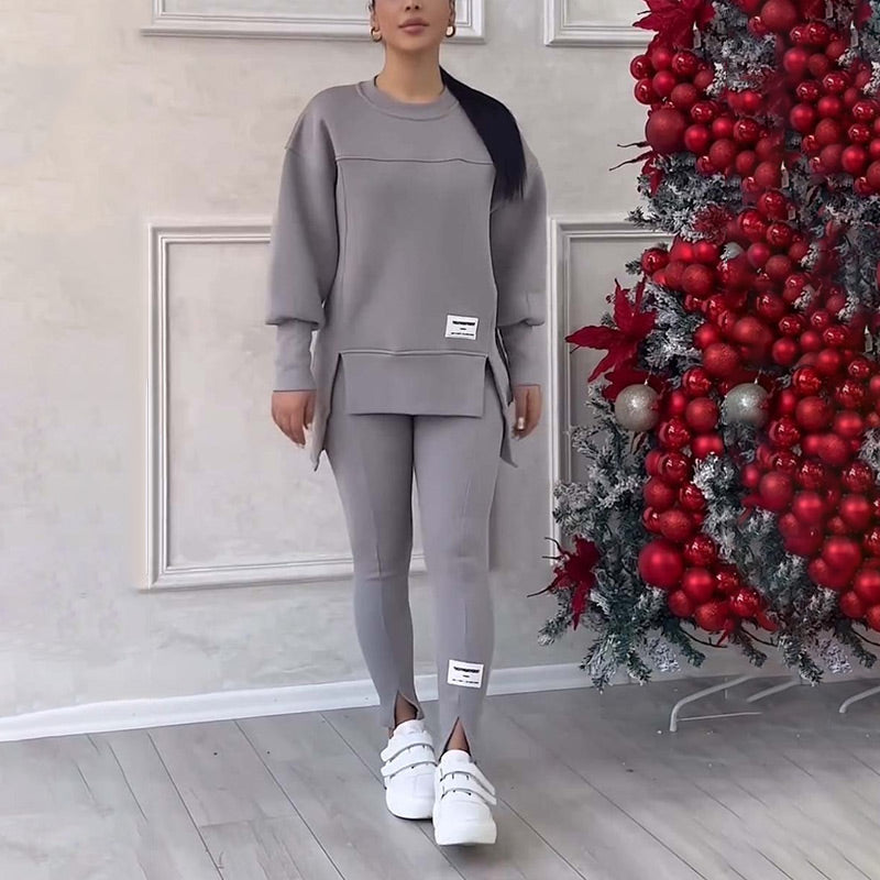 👚 50% RABATT NU! ✨ Avslappnat Set med Sweatshirt och Leggings för Kvinnor - Mjukt och Andas Material för Vardag och Träning 🏃‍♀️💫