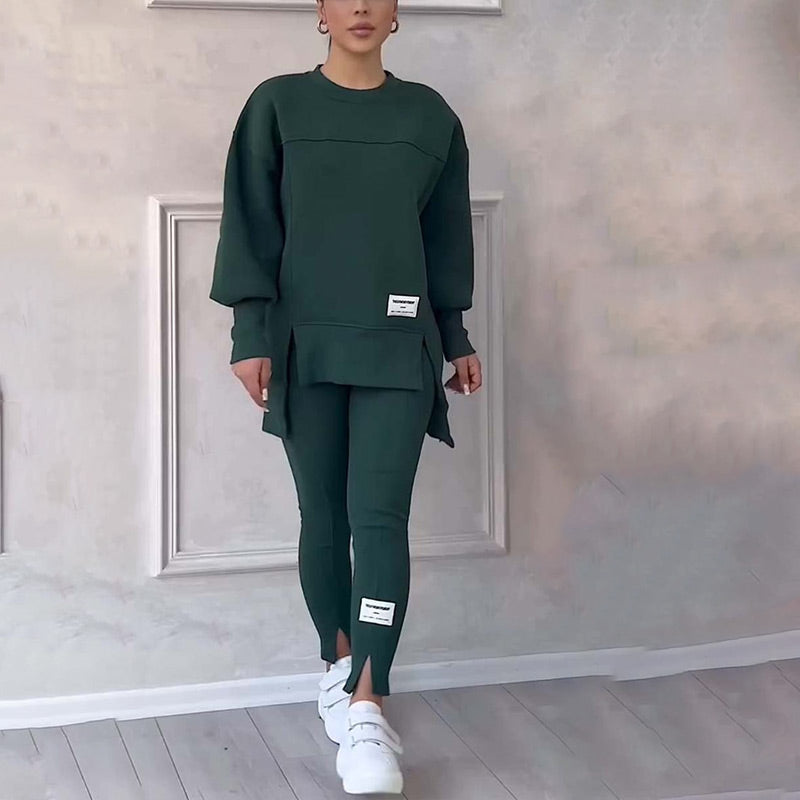 👚 50% RABATT NU! ✨ Avslappnat Set med Sweatshirt och Leggings för Kvinnor - Mjukt och Andas Material för Vardag och Träning 🏃‍♀️💫