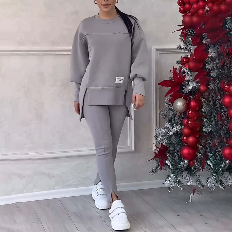 👚 50% RABATT NU! ✨ Avslappnat Set med Sweatshirt och Leggings för Kvinnor - Mjukt och Andas Material för Vardag och Träning 🏃‍♀️💫