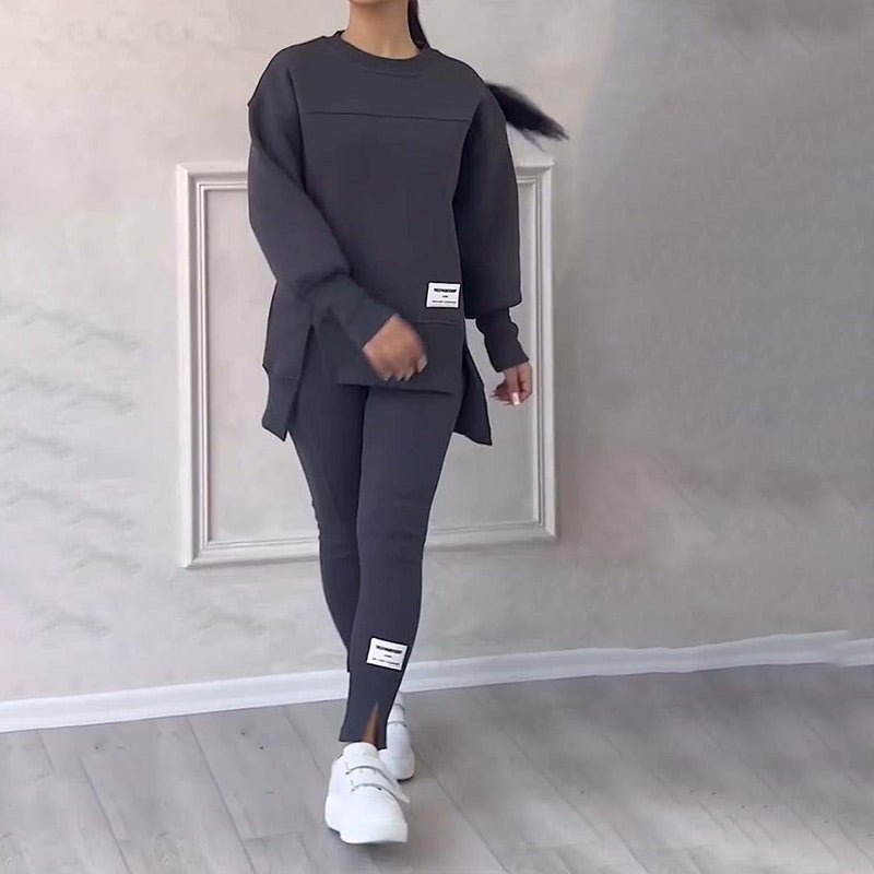 👚 50% RABATT NU! ✨ Avslappnat Set med Sweatshirt och Leggings för Kvinnor - Mjukt och Andas Material för Vardag och Träning 🏃‍♀️💫
