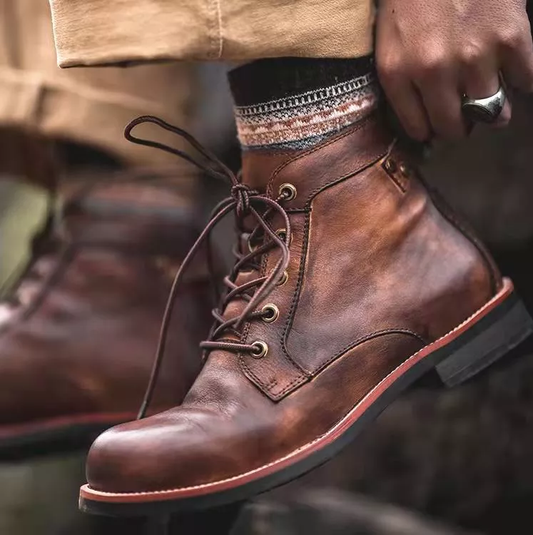 Varmt 40% rabatt🔥Läder Vintage Casual Martin Boots för män