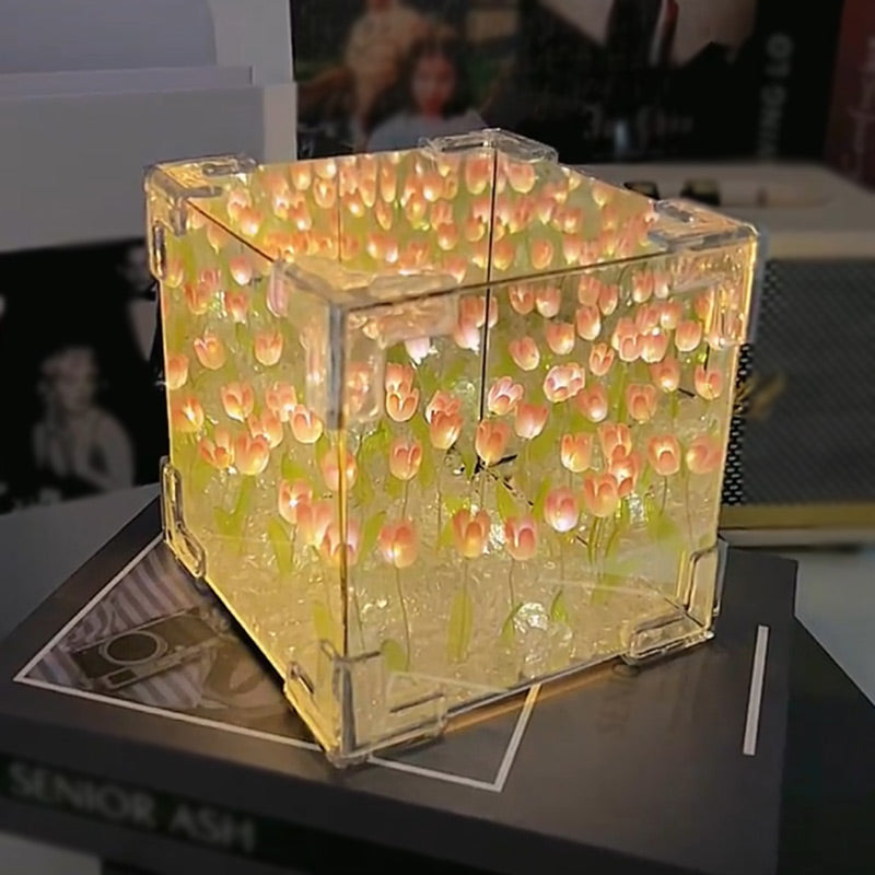 🎁Magic Cube DIY tulpan-spegellampa
