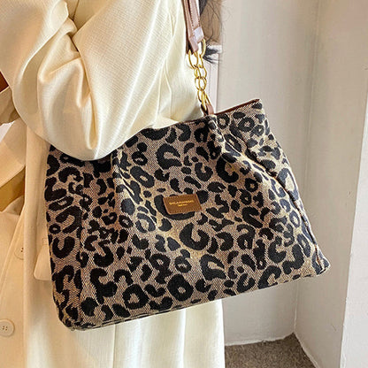 👜 50% RABATT NU! 🐆 Dam Elegant Handväska – Stor Kapacitet, Leopardprint & Mångsidig – Rymlig Tote För Arbete, Pendling & Vardagsliv ✨