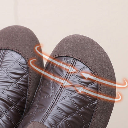 Vintervarma vattentäta halkfria slip-on skor för kvinnor med bomull foder