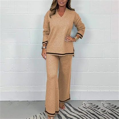🎅Julförförsäljning🎁2-delat stickat loungeset för damer