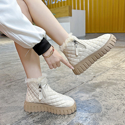 🎊🎅Begränsad julrea – 50 % rabatt🎊🎅Damkängor med dragkedja och tjock sula