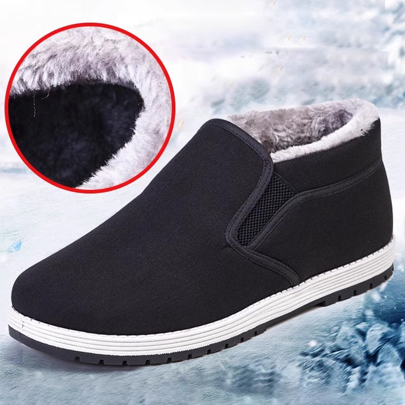 Vinterskor för män med tjockare plysch och slip-on