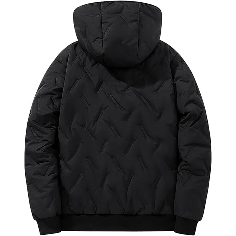 Vinterjacka med huva och dragkedja för män