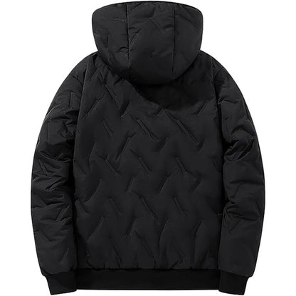 Vinterjacka med huva och dragkedja för män