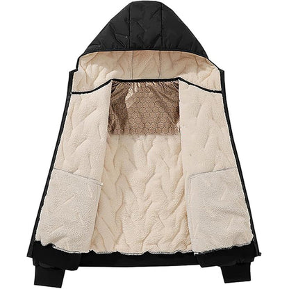 Vinterjacka med huva och dragkedja för män