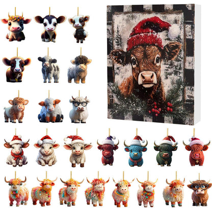 Adventskalender med Highland Cow-design