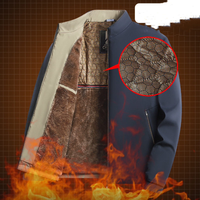 Arbetsjacka med varm ståkrage och hel dragkedja för män