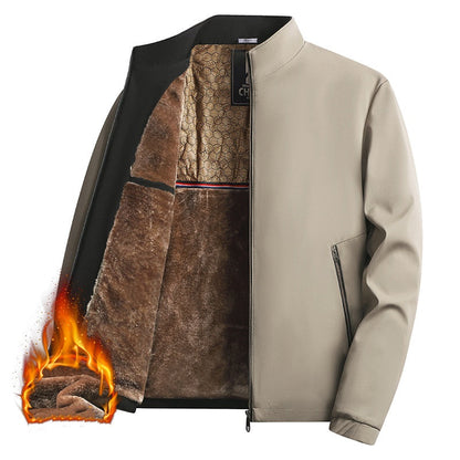 Arbetsjacka med varm ståkrage och hel dragkedja för män