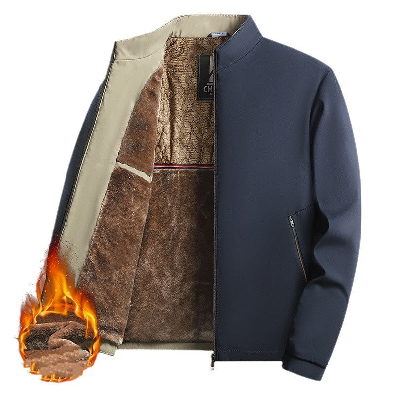 Arbetsjacka med varm ståkrage och hel dragkedja för män