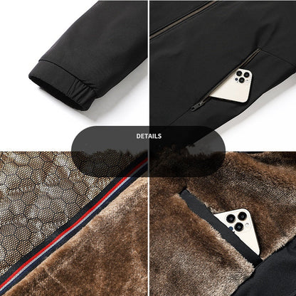 Arbetsjacka med varm ståkrage och hel dragkedja för män