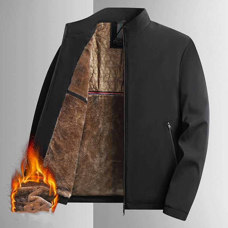 Arbetsjacka med varm ståkrage och hel dragkedja för män