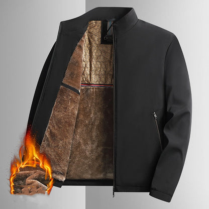 Arbetsjacka med varm ståkrage och hel dragkedja för män