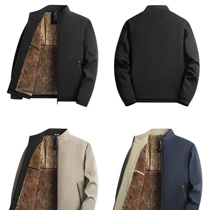 Arbetsjacka med varm ståkrage och hel dragkedja för män