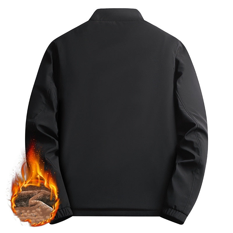 Arbetsjacka med varm ståkrage och hel dragkedja för män