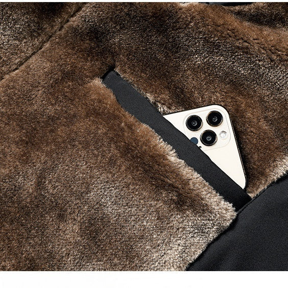 Arbetsjacka med varm ståkrage och hel dragkedja för män