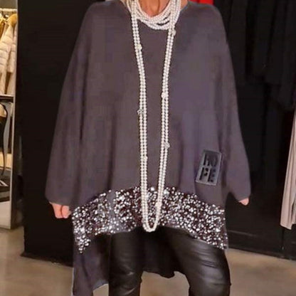 ✨Patchworktopp i paljettmönster med oregelbunden fåll👗