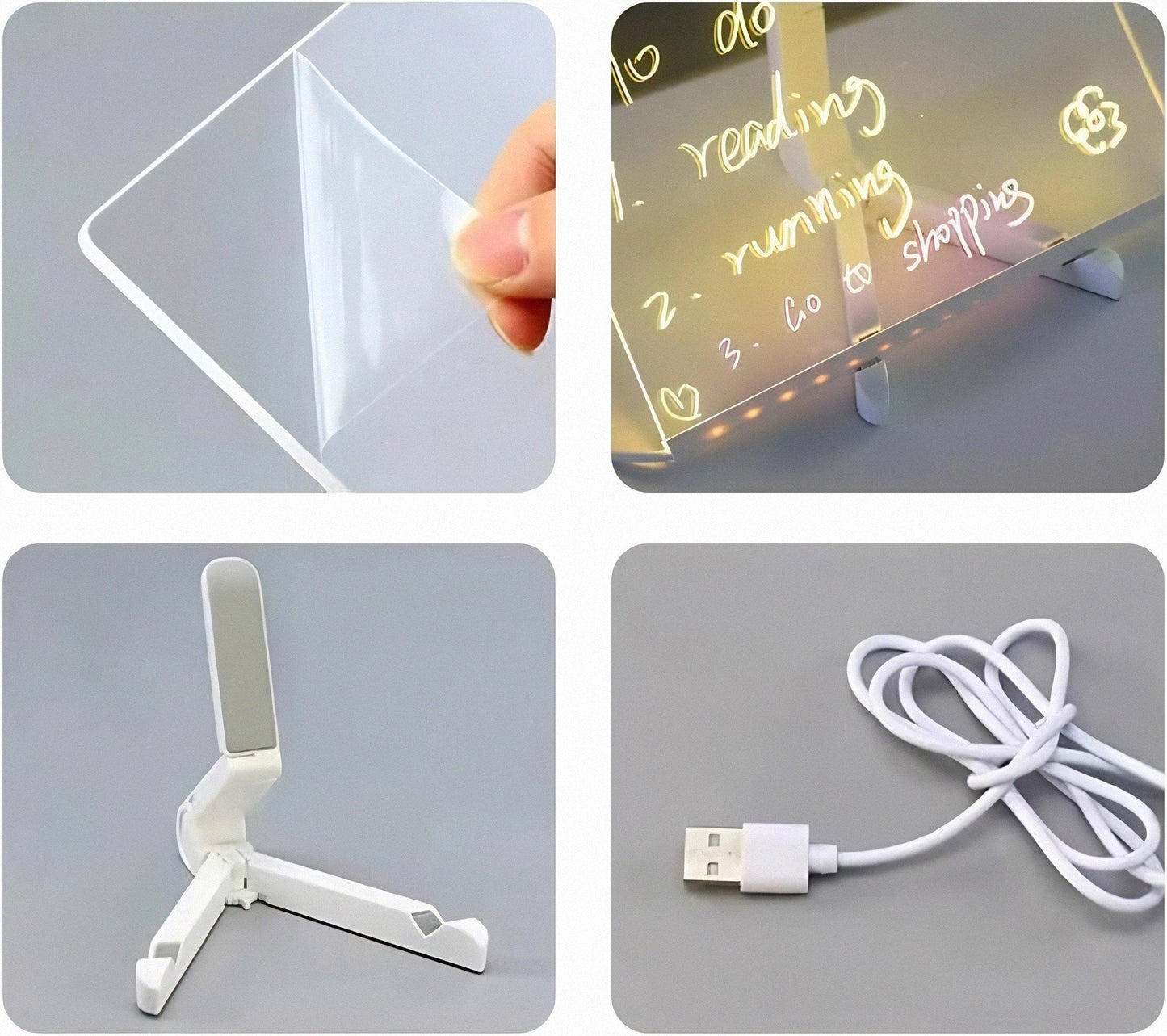 🎨Kreativ Omskrivbar Akryl LED Anslagstavla