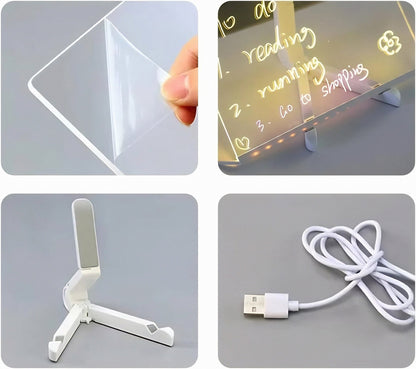 🎨Kreativ Omskrivbar Akryl LED Anslagstavla