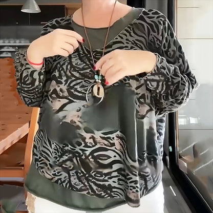 💕Leopardmönstrade Fake Two damtröjor