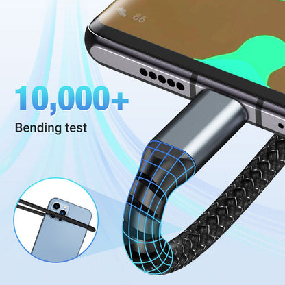 Genomskinligt Ljusemittande 3-i-1 Super Snabb Laddningskabel