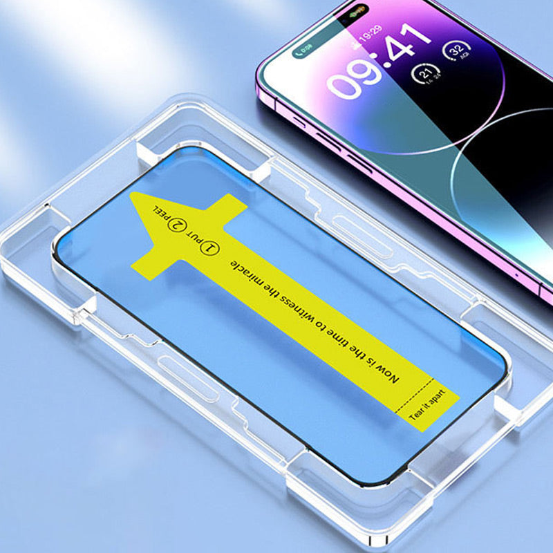 Premium Härdat Glas Skärmskydd & Installationskit för iPhone 16-11 Serien