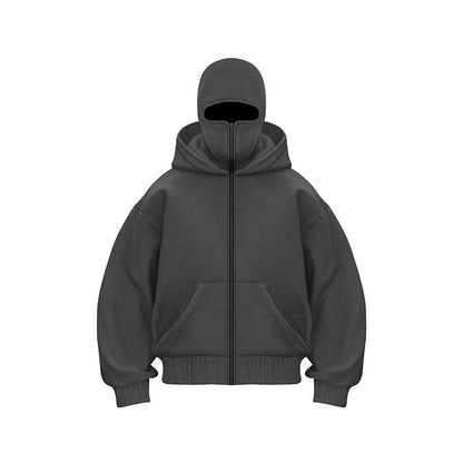 Ninja-hoodie med dragkedja för män och kvinnor