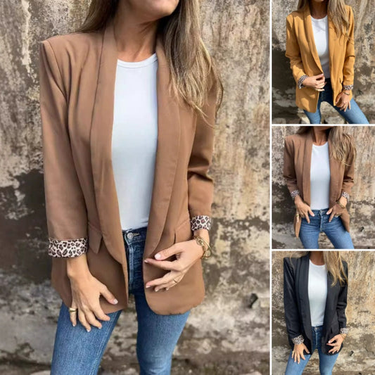 ✨🐆Stylisk damkavaj med foder i leopardmönster