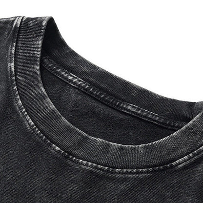 💎 50 % RABATT! 💎Unisex/lös retro enfärgad kortärmad topp