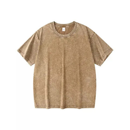 💎 50 % RABATT! 💎Unisex/lös retro enfärgad kortärmad topp