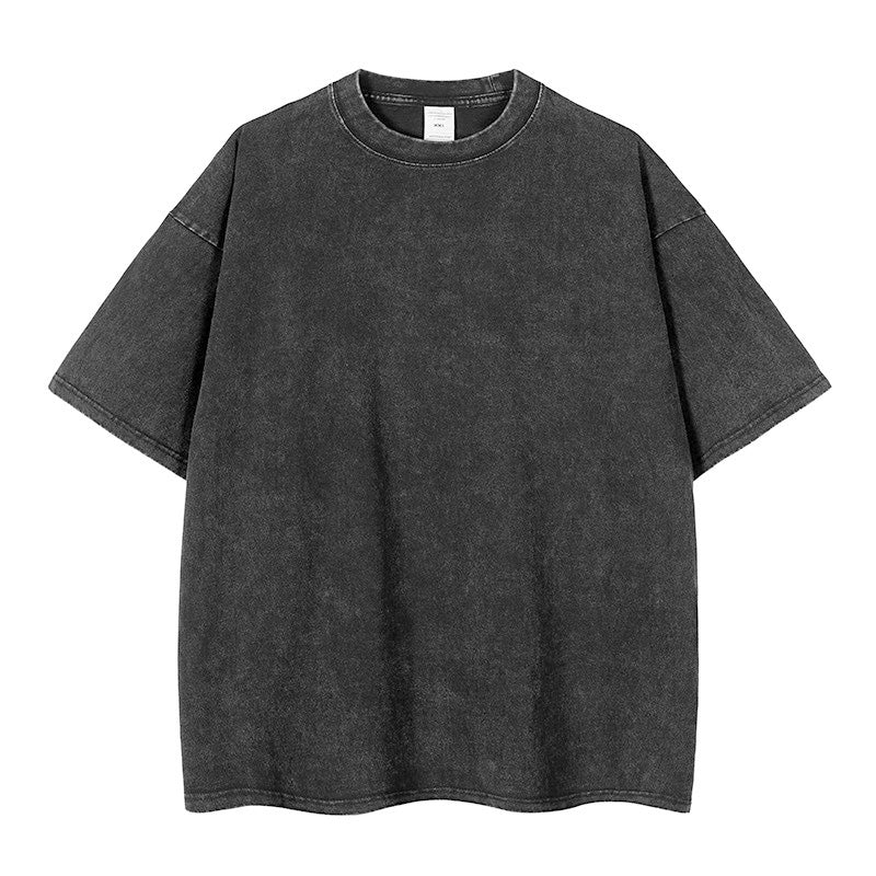 💎 50 % RABATT! 💎Unisex/lös retro enfärgad kortärmad topp