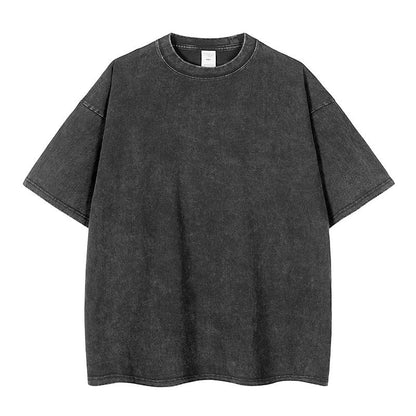 💎 50 % RABATT! 💎Unisex/lös retro enfärgad kortärmad topp