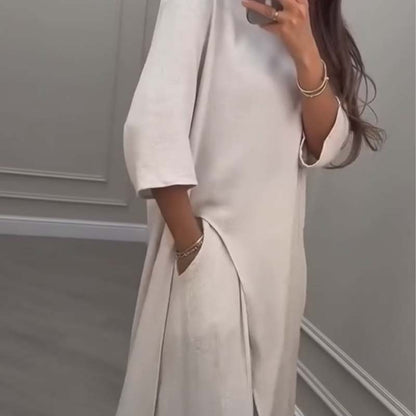 Enfärgad oregelbunden topp & byxor med vida ben 2-PCS set