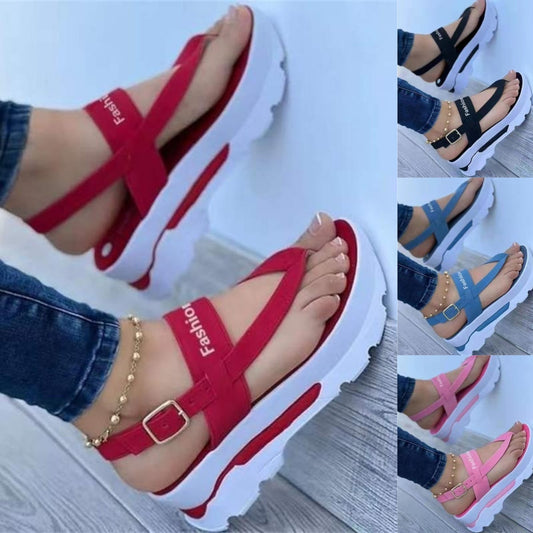 Thong-sandaler med tjock sula för kvinnor