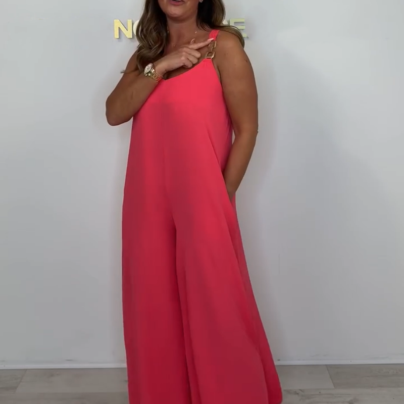 ⏰Varm försäljning 49% rabatt💃Jumpsuit med vida ben och lös passform för kvinnor