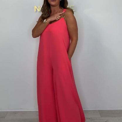 ⏰Varm försäljning 49% rabatt💃Jumpsuit med vida ben och lös passform för kvinnor