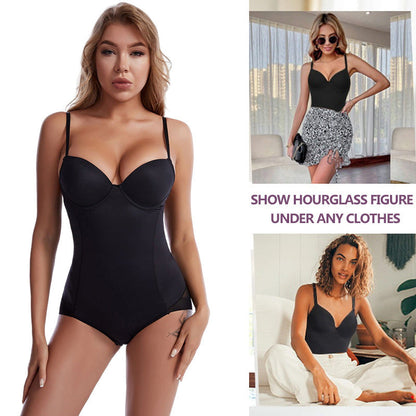 🔥SISTA DAGEN REA 50 % RABATT🔥Shapewear-bodysuit med behå | Rynkad, smalande, justerbar midja✨