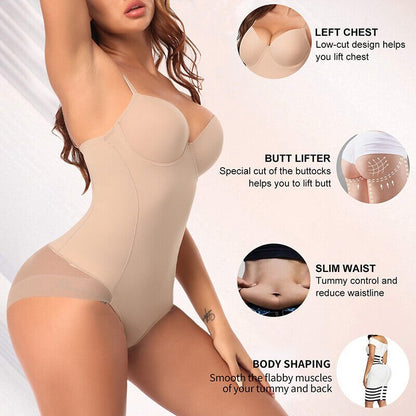 🔥SISTA DAGEN REA 50 % RABATT🔥Shapewear-bodysuit med behå | Rynkad, smalande, justerbar midja✨