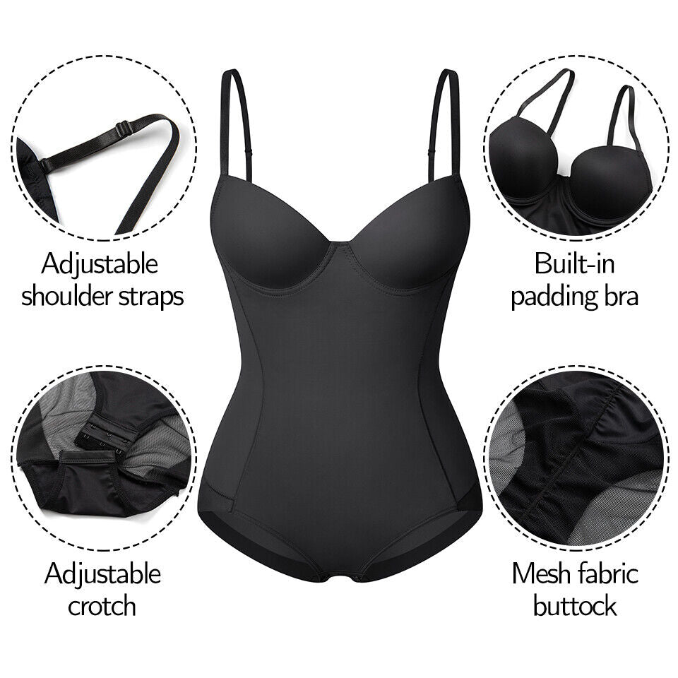🔥SISTA DAGEN REA 50 % RABATT🔥Shapewear-bodysuit med behå | Rynkad, smalande, justerbar midja✨