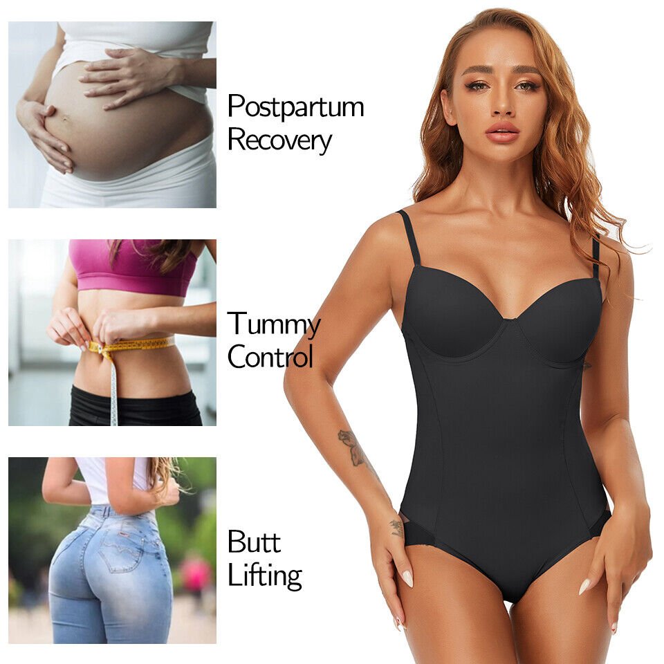 🔥SISTA DAGEN REA 50 % RABATT🔥Shapewear-bodysuit med behå | Rynkad, smalande, justerbar midja✨